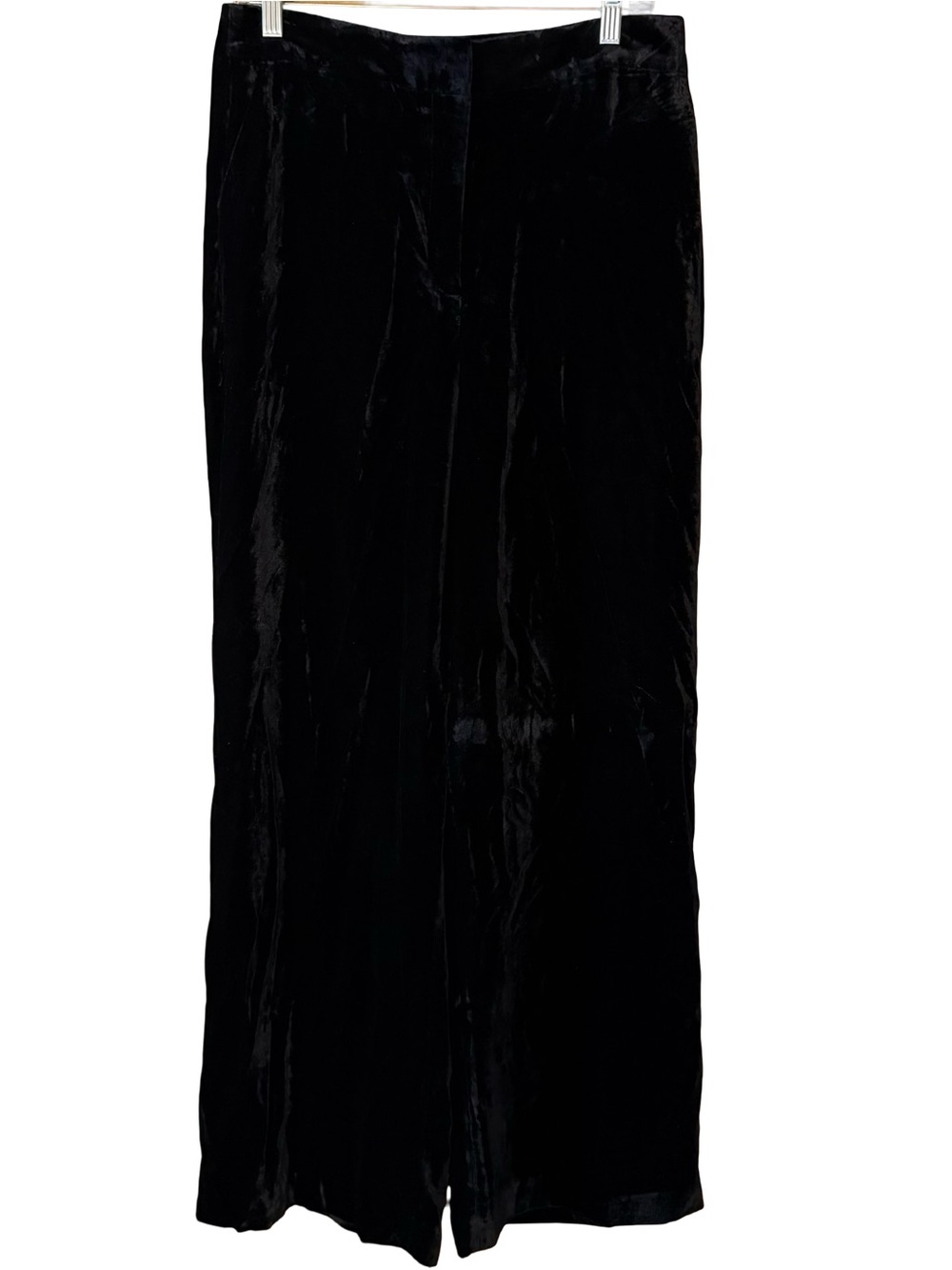 Boden Black Velvet Wide Leg Trousers Party Pants R0222 NWT Size 8